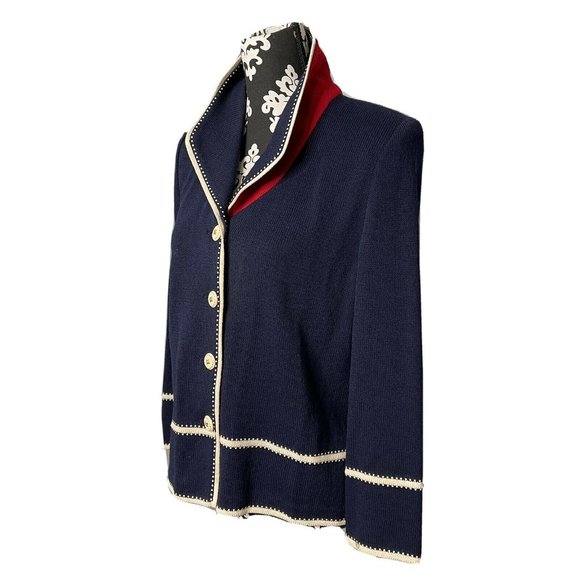 St. John Jackets & Blazers - St. John Blazer 8 Patriotic Nautical dog show blue